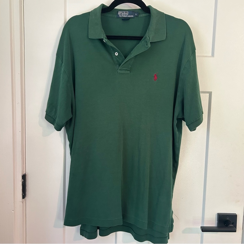 Ralph Lauren Green Polo Shirt Classic Cotton Blend